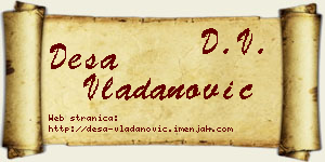 Desa Vladanović vizit kartica